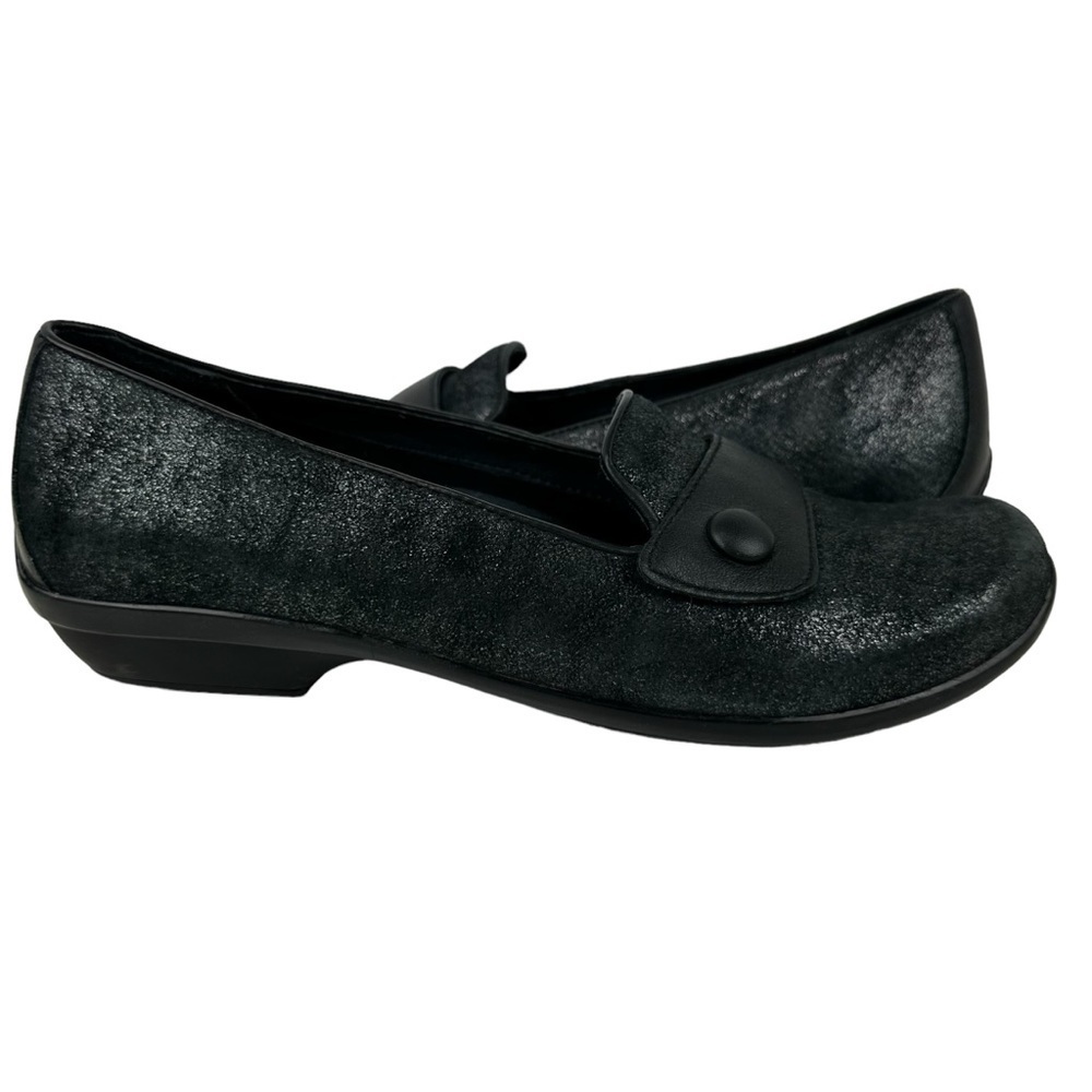 Dansko Women's Loafer Olena Black Metallic Slip On Comfort Shoes Sz 40 US 9